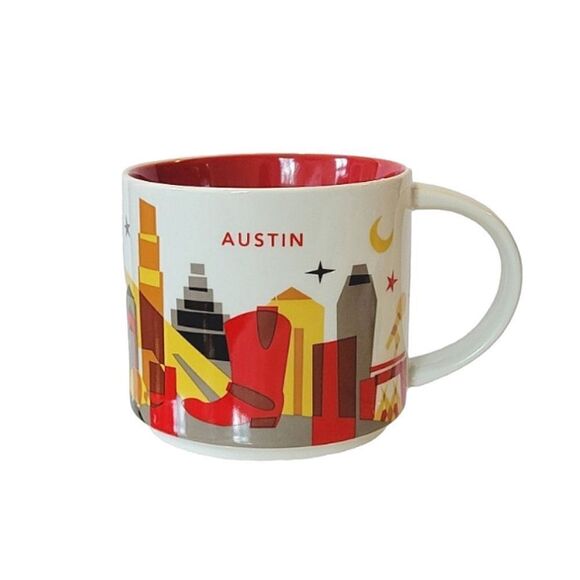 Starbucks You Are Here Red Austin Coffee Mug 2015 - Picture 1 of 6